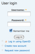 User log in block